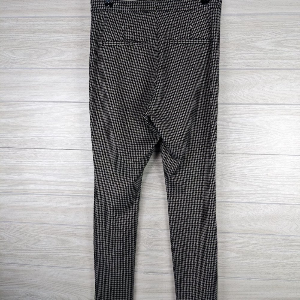 H&M Front Zip Houndstooth Pattern Trouser Pants 8 - Picture 7 of 8